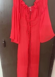 Red Flowy Dress
