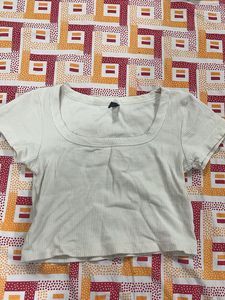 Ribbed Square Neck Crop Top