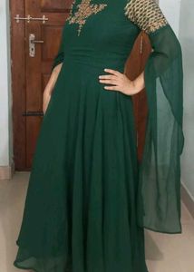 Elegant Emerald Green Ethnic Gown