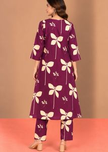 Designer Floral Kurta with Pants Set
