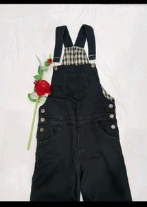 Vintage Black Denim Dungaree