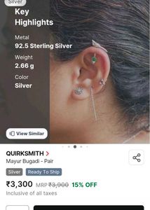 QUIRKSMITH 92.5 MAYUR BUGADI Earring ONE PIECE