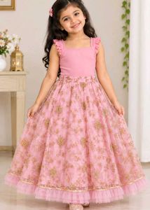 Cute Pink Lehenga Set for Girls