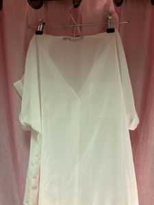 White Sheer Formal Blouse