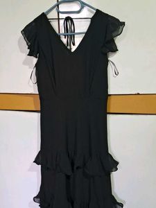 Black Ruffled Maxi Dress