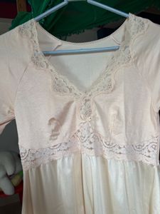 Ivory Lace Satin Nightdress