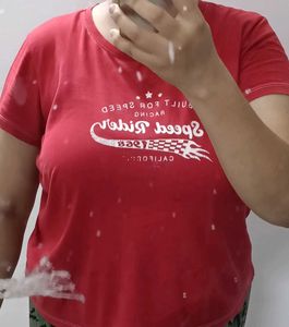 Vibrant Red "Speed Rider" Graphic Tee