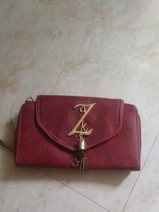 Stylish Red Wallet with Tassel Detail