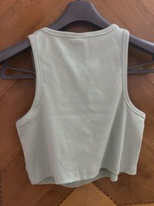 Sage Green Ribbed Cropped Tank