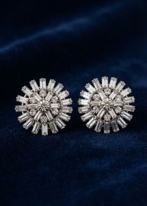 Sparkling Rhinestone Flower Earrings