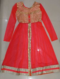 Beautiful coral &amp; Gold Lehenga Choli