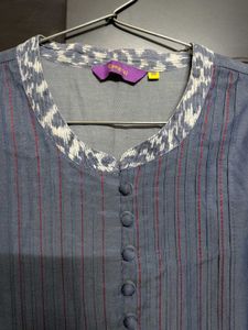 Stylish Blue Cotton Kurta