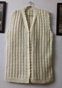 Cream 'Hand Crochet' Vest Cardigan