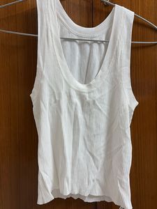 Ribbed White Tank Top