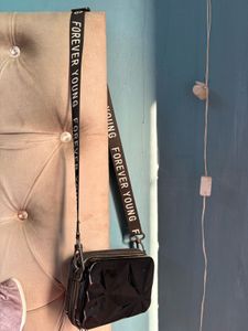 Black Quilted Crossbody Bag