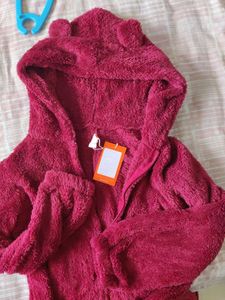 Urbanic Cozy Red Fleece Hooded Jumpsuit