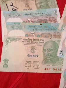 Vintage Indian 5 Rupee Notes