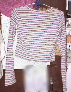 Striped Long Sleeve V-Neck Top