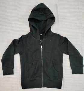 Kids Dark Green Zip-Up Hoodie