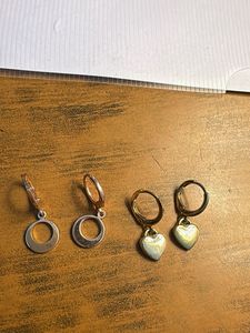 Cute Heart & Circle Dangle Earrings