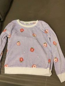 Cute Lavender Apple Print Sweater