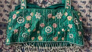 Emerald Green Embroidered Blouse
