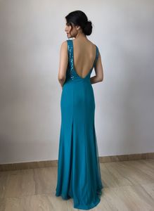 Teal Sequin Detail Gown