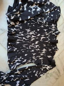 Chic Black & White Print Top