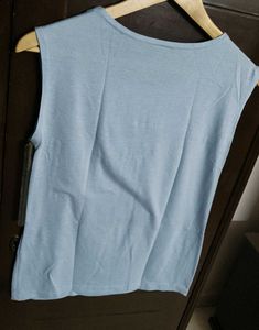 Women Light Blue Sleeveless Tank Top