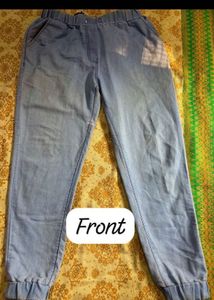 buy 1 get I free/Blue Denim jeans with side slit