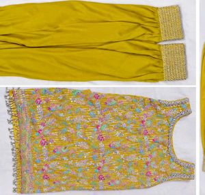 Embroidered Yellow Lehenga Choli Set