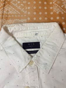 Men's White Short Sleeve Button-Up Shirt
