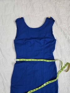 Vibrant Blue Sleeveless Sheath Dress bust 34