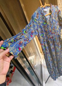Blue Printed Tunic Top