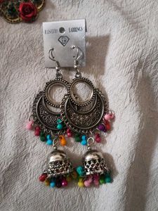 Elegant Rose Dangle Earrings pack of two