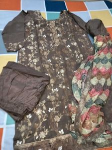 Banarsi silk stitched kurta set