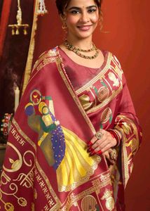 Elegant Maroon Silk Saree with Stiched Blouse