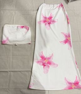 Chic Floral Crop Top &amp; Skirt Set