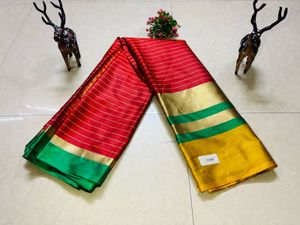 Vibrant Red and Yellow Saree