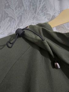 Korean Style Olive Green Hooded Jacket