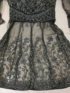 Embellished Black Net Lehenga Choli