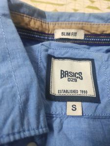 Basics Brand Small Size Blue Casual Shirt