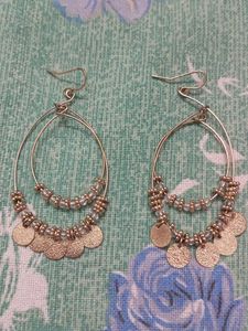 Boho Layered Hoop Earrings with Coin Charms