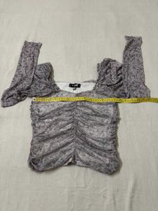 Chic Missguided Ruched Floral Print Top