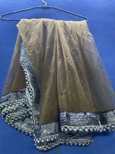 3D floral fur suit with beautiful dupatta