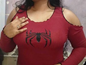 Spider Graphic Cold Shoulder Top