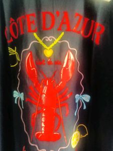 SHEIN "Cote D'Azur" Lobster Graphic T-Shirt