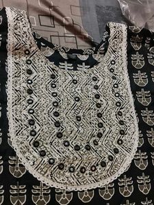Stylish Black Printed Kurta Set