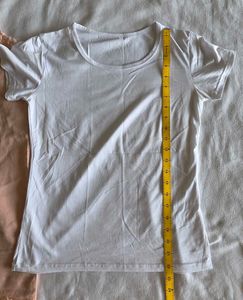 Peach Camisole &amp; White T-shirt Set