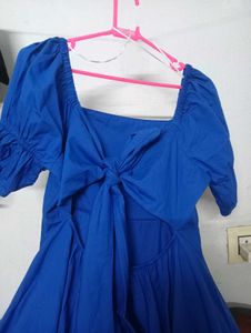 Virgio Open Back Blue Dress